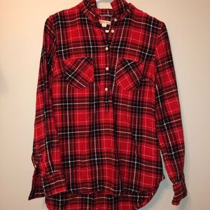 Merona Plaid Half Button Down